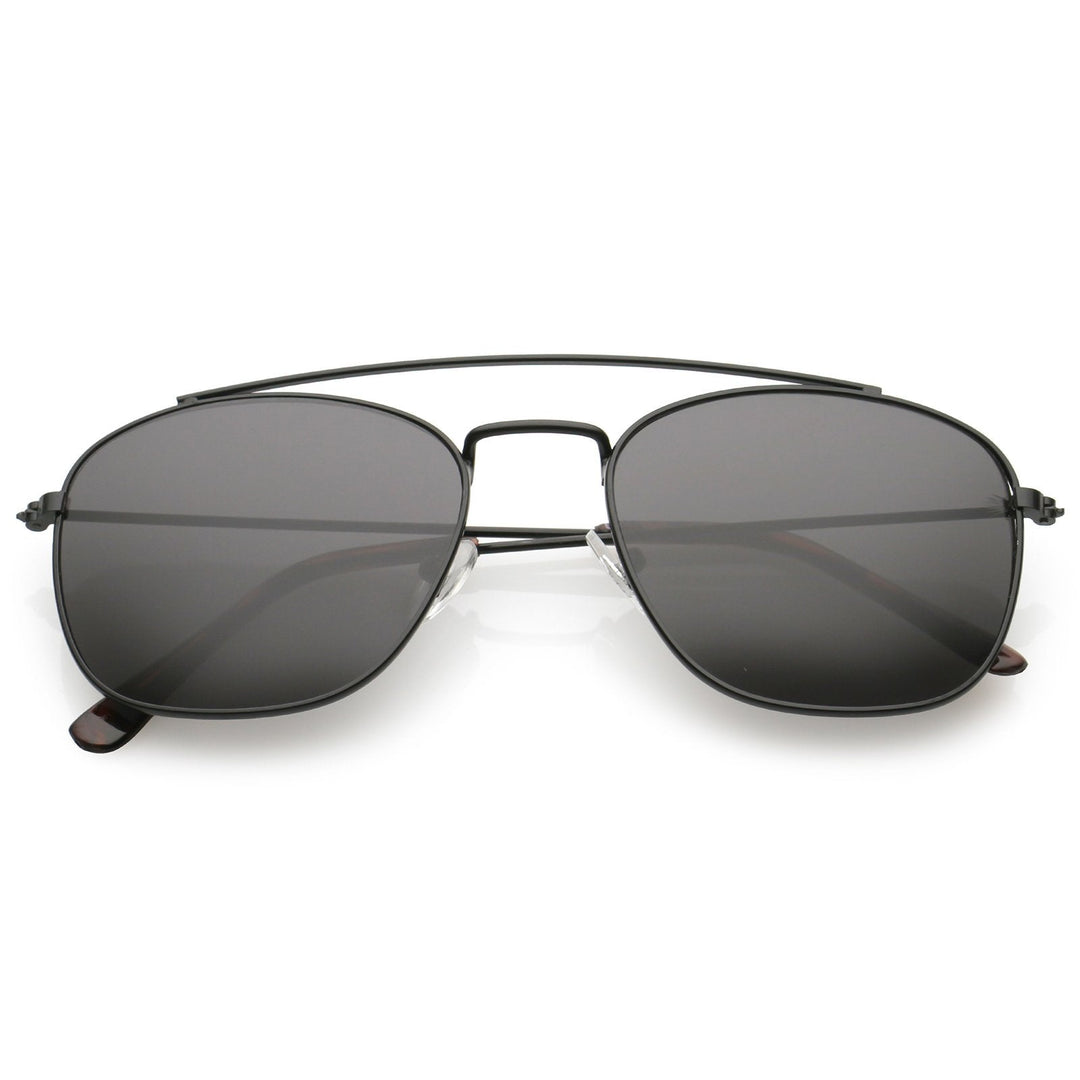 Retro Dapper Full Metal Square Crossbar Sunglasses C356