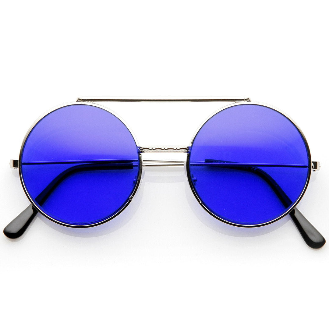 Steampunk Vintage Circle Round Flip Up Vintage Sunglasses 8793