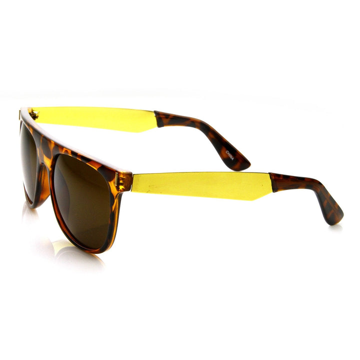 Hipster Super Flat Top Retro Horned Rim Sunglasses 8775
