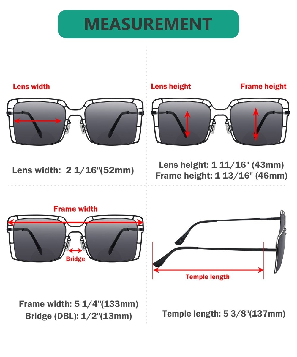 3 Pack Thin Metal Hollow Bifocal Reading Sunglasses SBR2301