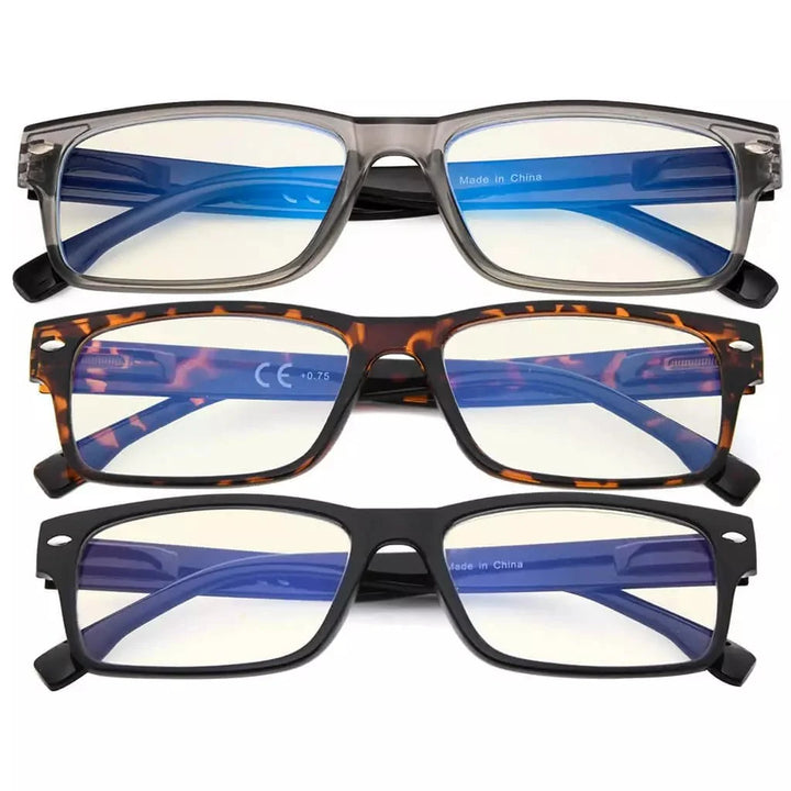 3 Pack Blue Light Filter Reading Glasses Computer Readers UVR108