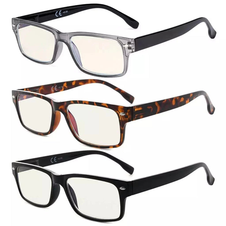 3 Pack Blue Light Filter Reading Glasses Computer Readers UVR108