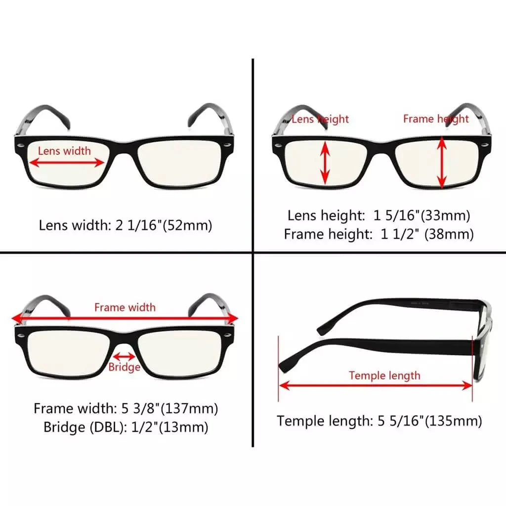 3 Pack Blue Light Filter Reading Glasses Computer Readers UVR108