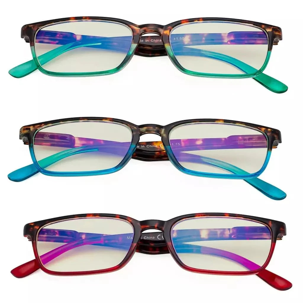 3 Pack Blue Light Filter Reading Glasses UVR898D
