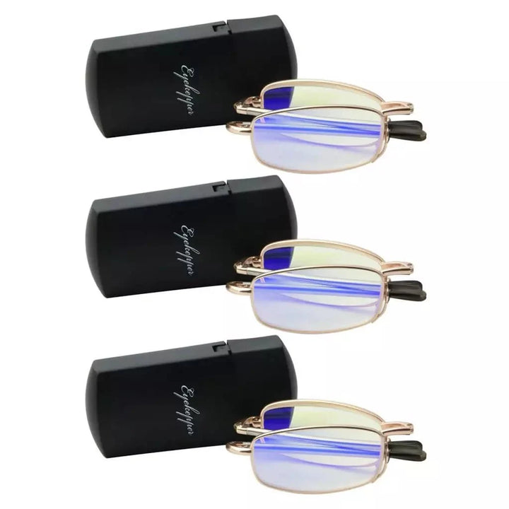 3 Pack Blue Light Filter Reading Glasses with Folding Arms CG15080
