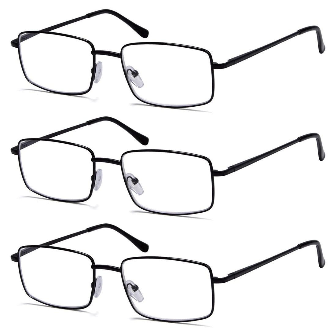 3 Pack Classic Metal Frame Reading Glasses