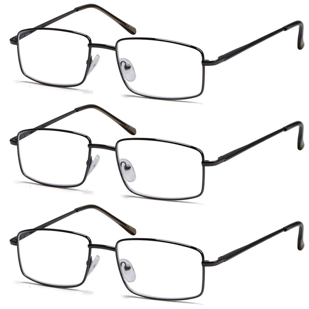 3 Pack Classic Metal Frame Reading Glasses