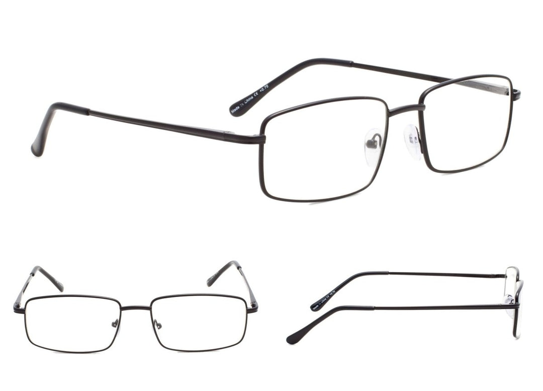 Paquete de 3 gafas de lectura clásicas con montura metálica