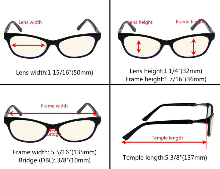 3 Pack Blue Light Filter Reading Glasses