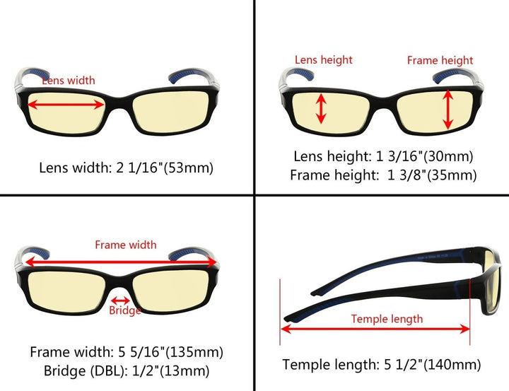 3 Pack Blue Light Blocking Reading Glasses