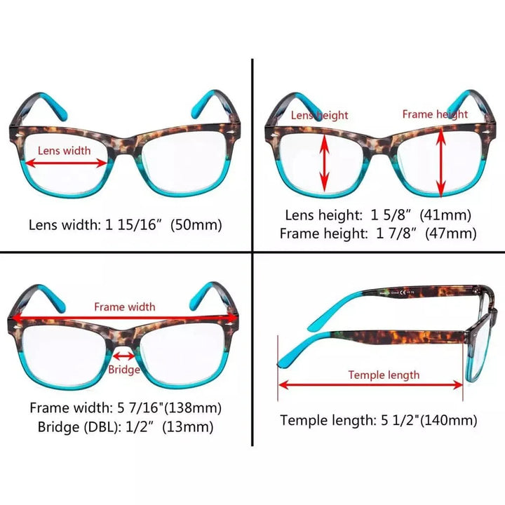 3 Pack Ladies Reading Glasses Large Lens Stylish Readers R080D