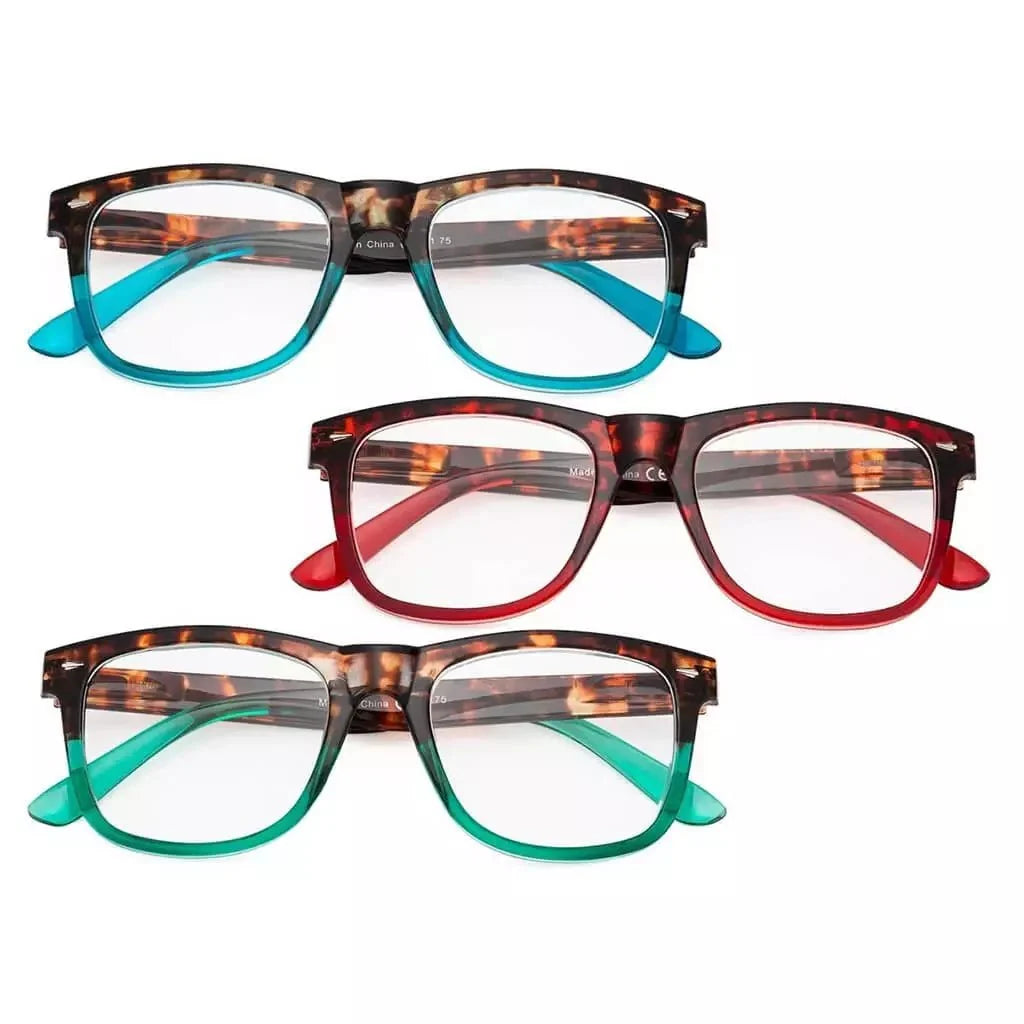 3 Pack Ladies Reading Glasses Large Lens Stylish Readers R080D
