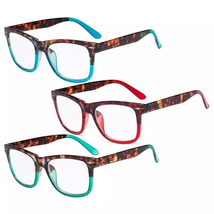3 Pack Ladies Reading Glasses Large Lens Stylish Readers R080D