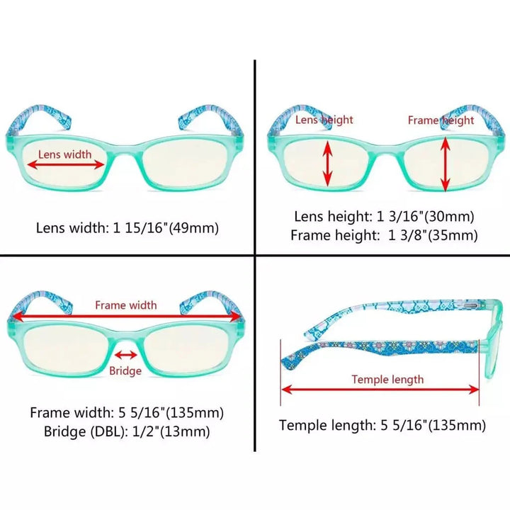 3 Pack Floral Print Blue Light Filter Readers UVR029