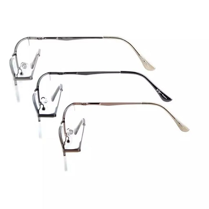 3 Pack Half-rim Metal Frame Reading Glasses R1614