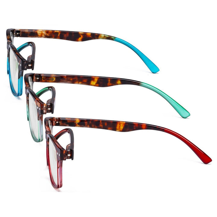 3 Pack Stylish Reading Glasses with Tortoise Arm R046D