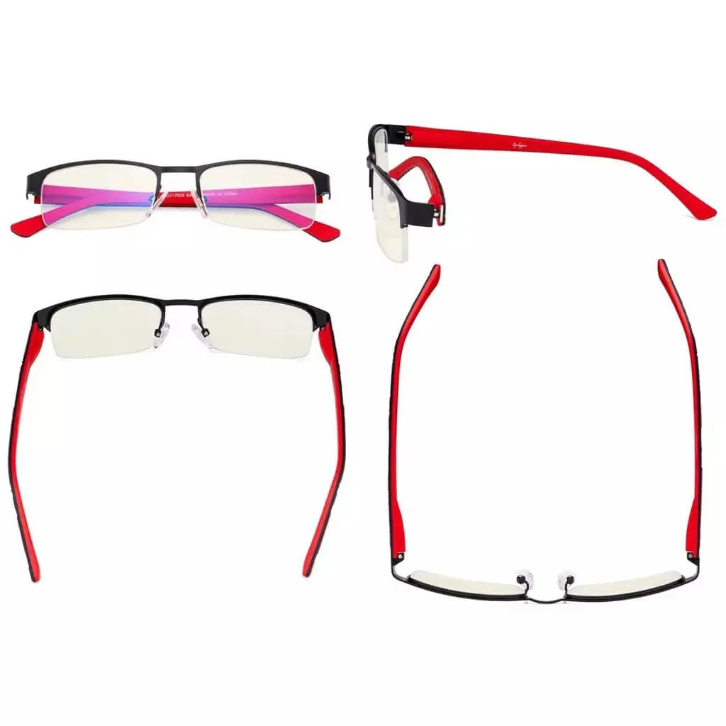 3 Pack Metal Blue Light Filter Eyeglasses UV17005