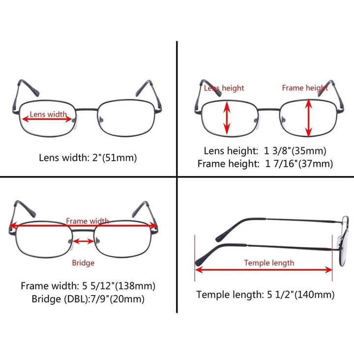 3 Pack Metal Frame Reading Glasses R3232
