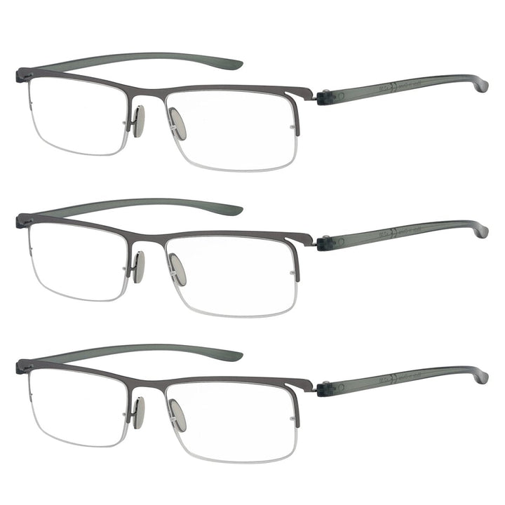 3 Pack Metal Half Rim Reading Glasses R15615