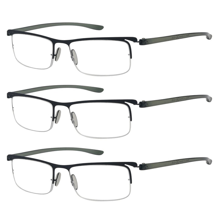 3 Pack Metal Half Rim Reading Glasses R15615