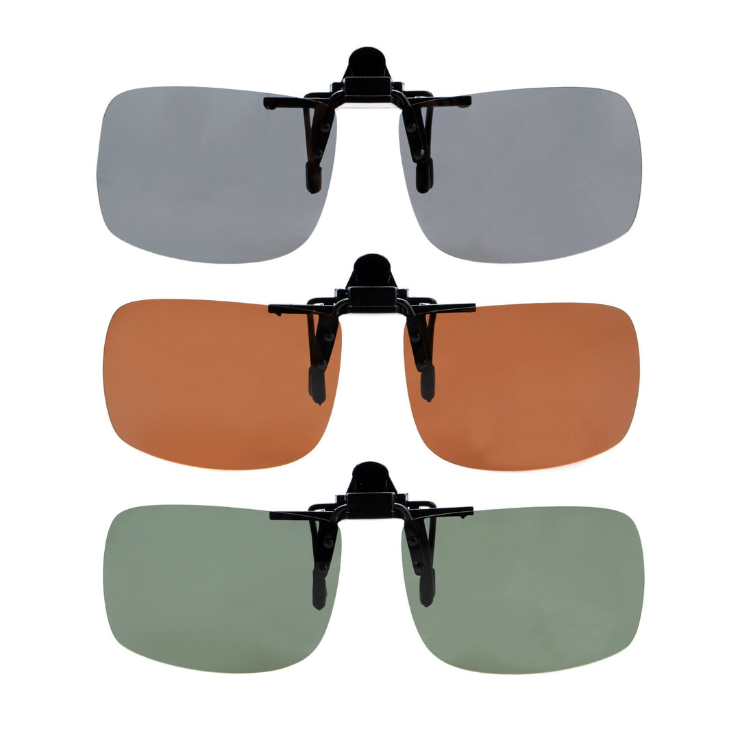 3 Pack Polarized Flip up Clip on Sunglasses F68 (60MMx43MM)