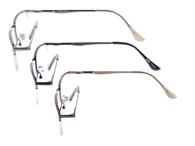 Paquete de 3 gafas de lectura con montura metálica y media montura