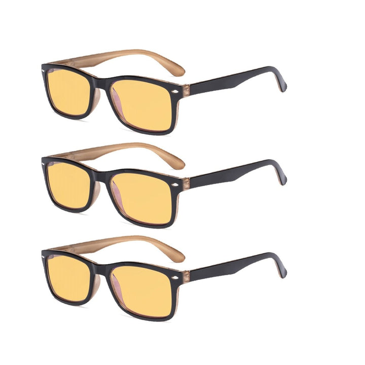 3 Pack Rectangle Blue Light Blocking Reading Glasses HP075