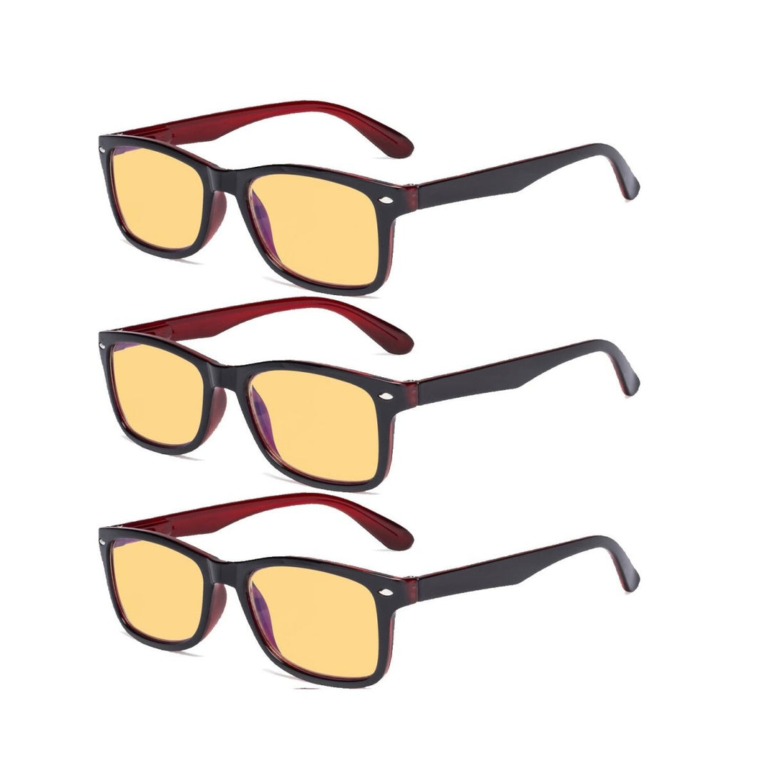 3 Pack Rectangle Blue Light Blocking Reading Glasses HP075