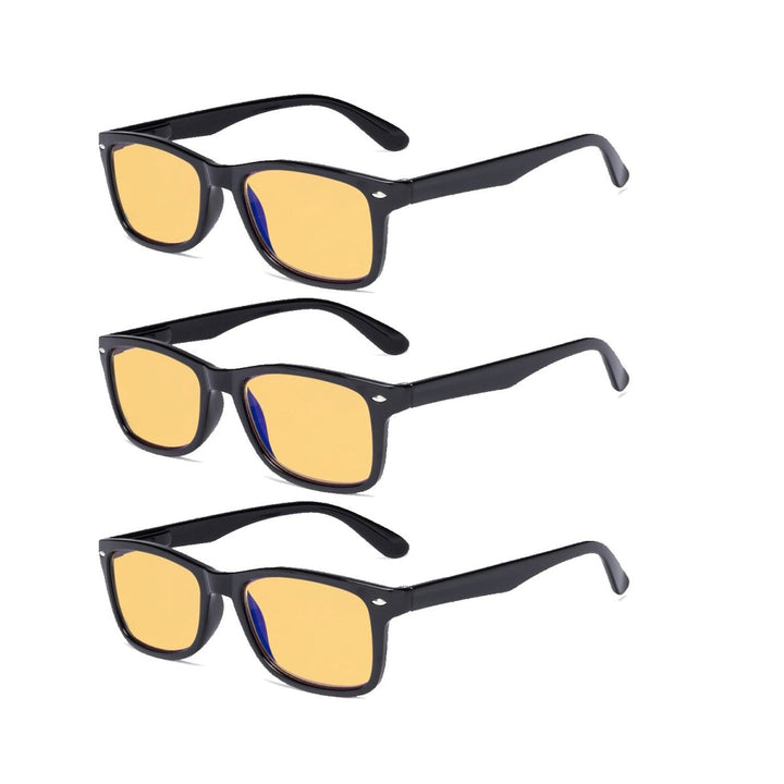 3 Pack Rectangle Blue Light Blocking Reading Glasses HP075