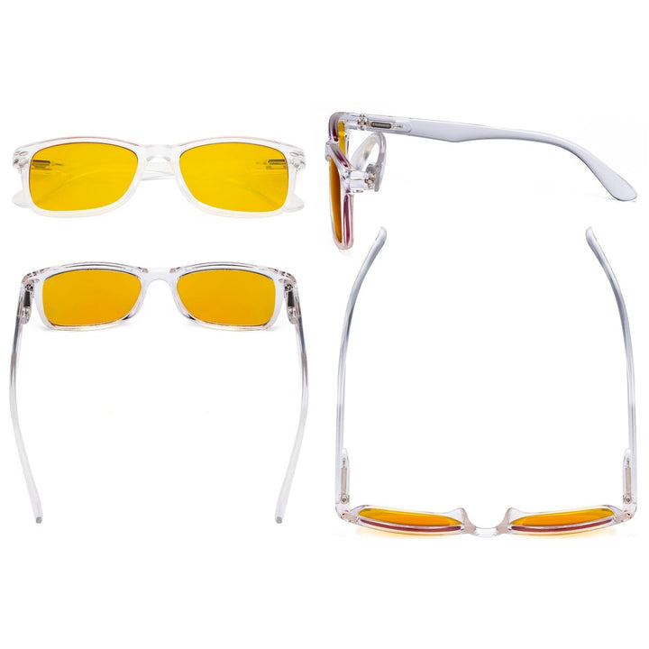 3 Pack Rectangle Blue Light Blocking Reading Glasses HP075