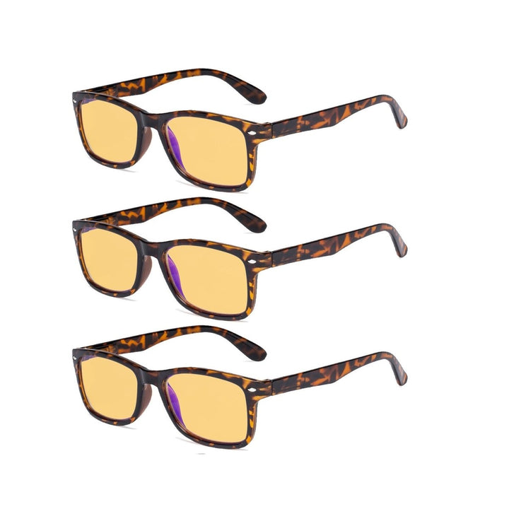 3 Pack Rectangle Blue Light Blocking Reading Glasses HP075