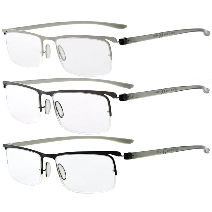 3 Pack Half-Rim Reading Glasses