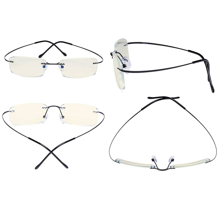 3 Pack Rimless Blue Light Filter Readers UVR1508