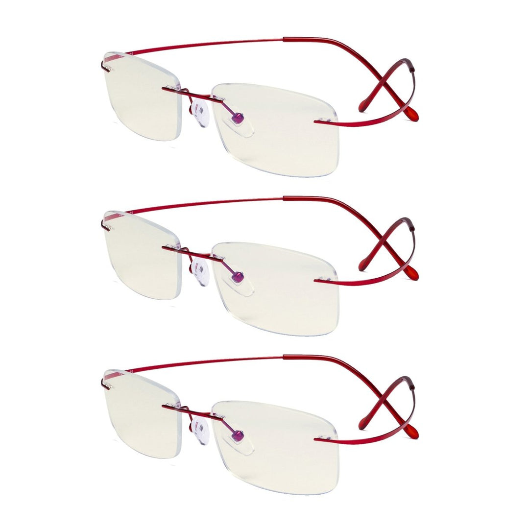 3 Pack Rimless Blue Light Filter Readers UVR1508