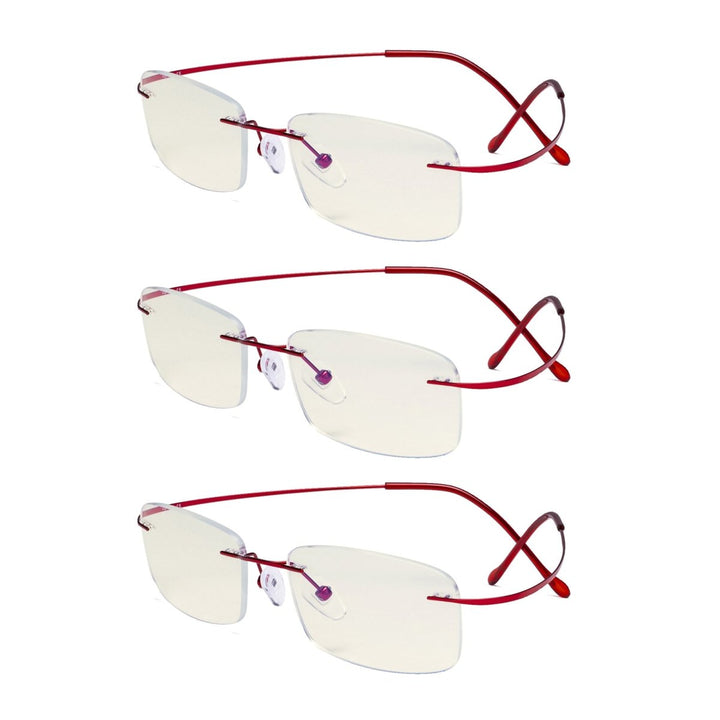3 Pack Rimless Blue Light Filter Readers UVR1508