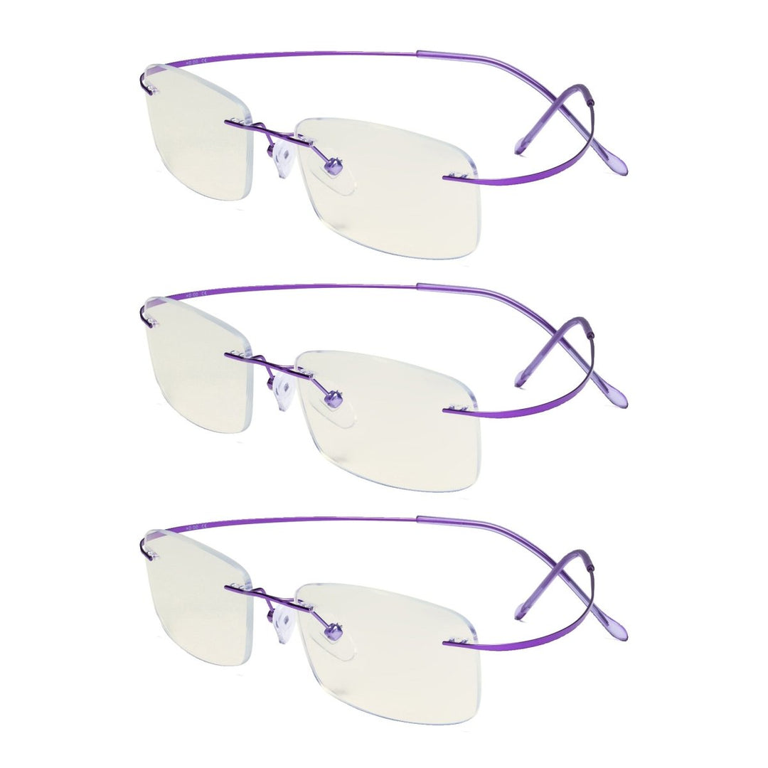 3 Pack Rimless Blue Light Filter Readers UVR1508