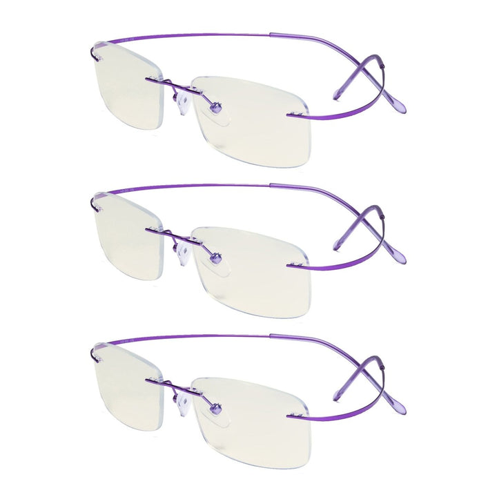3 Pack Rimless Blue Light Filter Readers UVR1508