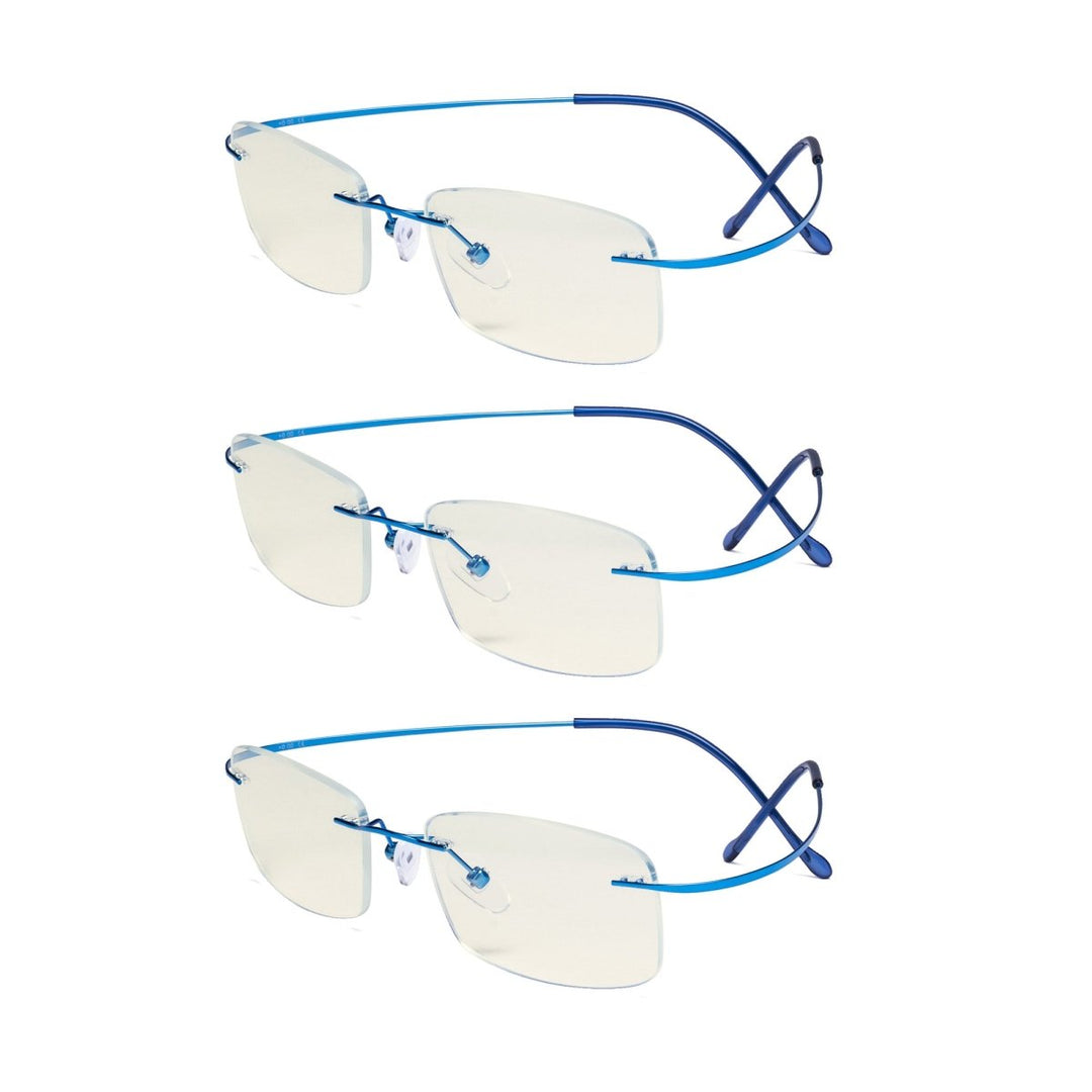 3 Pack Rimless Blue Light Filter Readers UVR1508