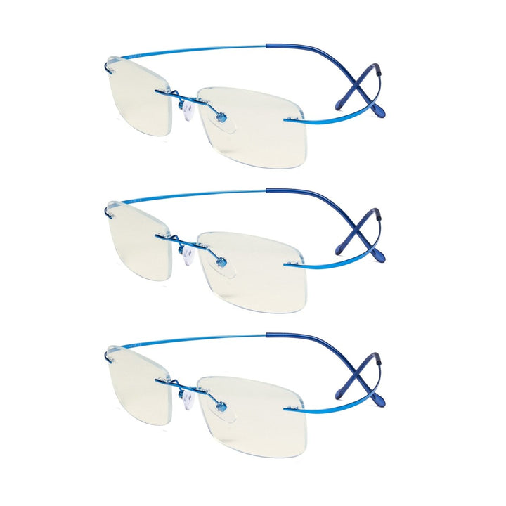 3 Pack Rimless Blue Light Filter Readers UVR1508