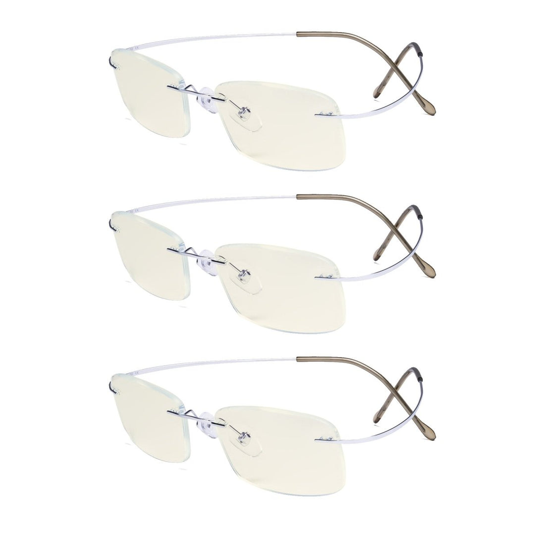 3 Pack Rimless Blue Light Filter Readers UVR1508