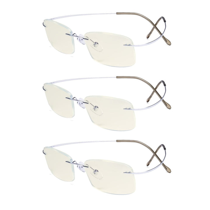 3 Pack Rimless Blue Light Filter Readers UVR1508