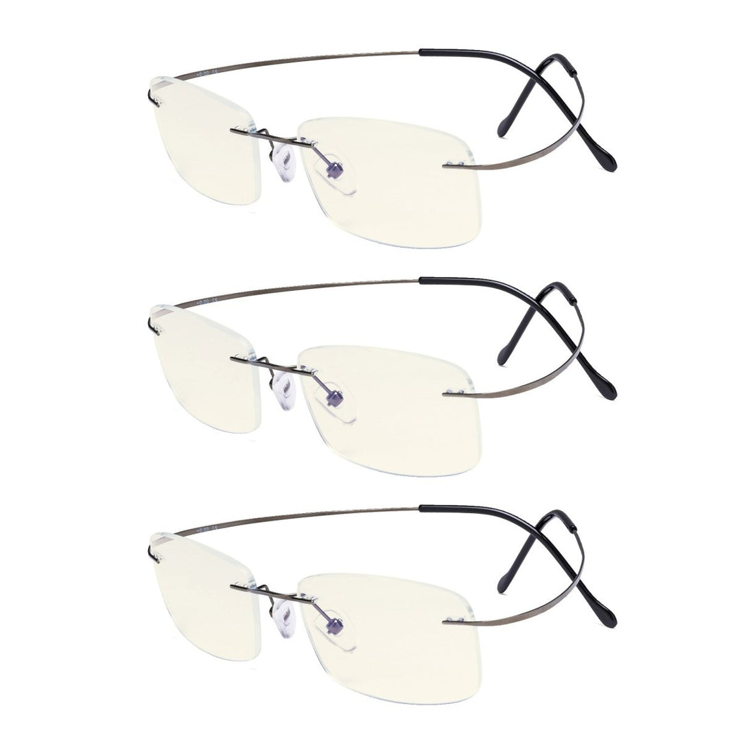 3 Pack Rimless Blue Light Filter Readers UVR1508