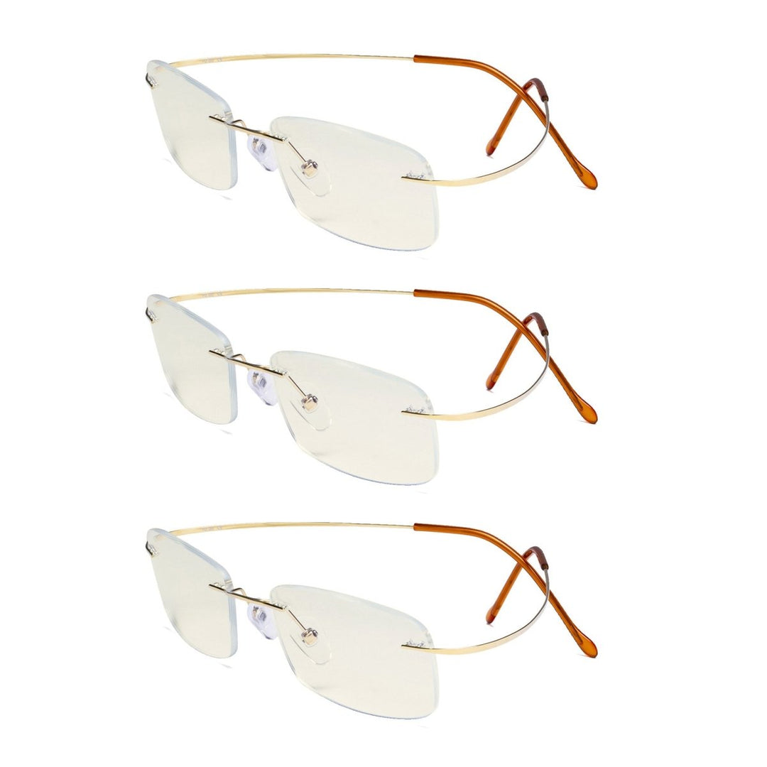 3 Pack Rimless Blue Light Filter Readers UVR1508