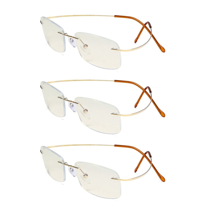 3 Pack Rimless Blue Light Filter Readers UVR1508