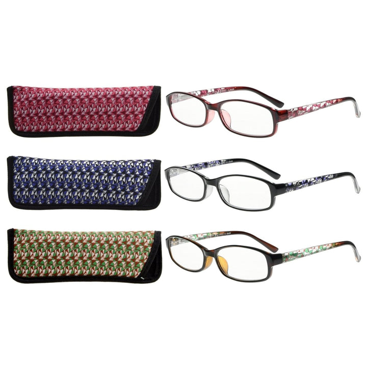 Paquete de 3 gafas de lectura con lentes pequeñas