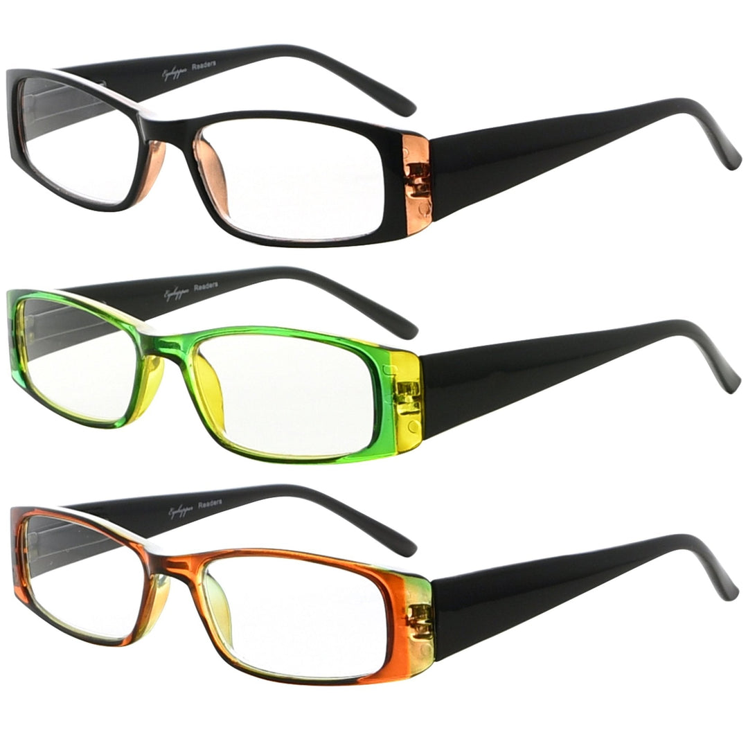 3 Pack Reading Glasses with Comfort Spring Hinges