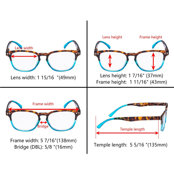 Paquete de 3 gafas de lectura vintage R079D