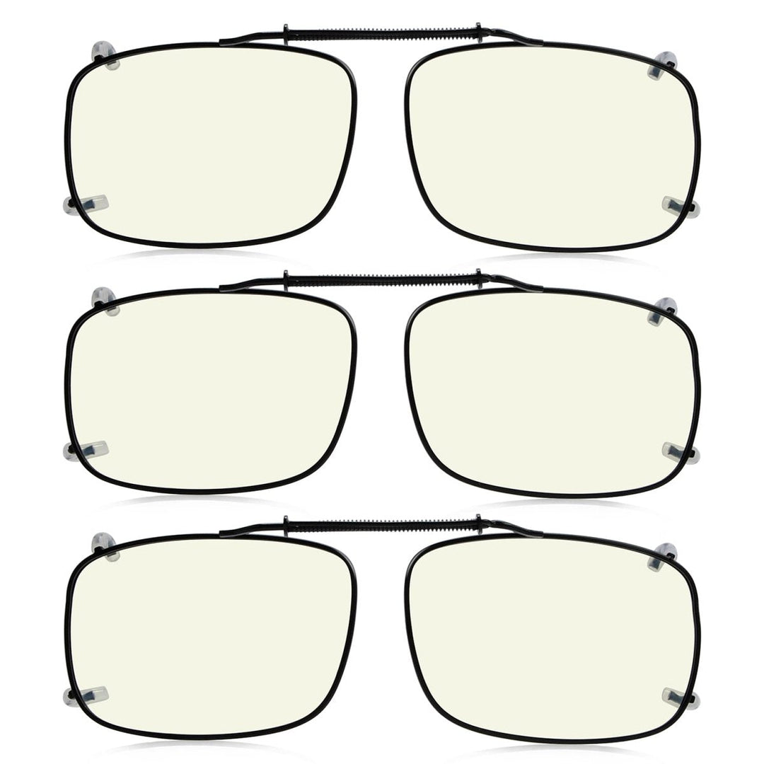 3 Pack Wide Blue Light Filter Clip-on Glasses