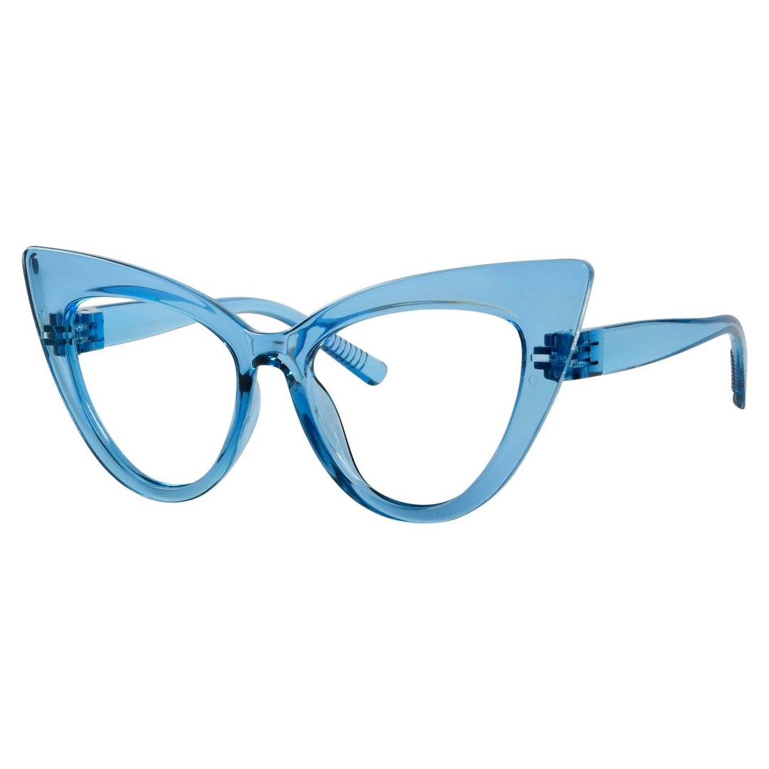 30% Blue Light Blocking Oversized Cat Eye Metalless Eyeglasses