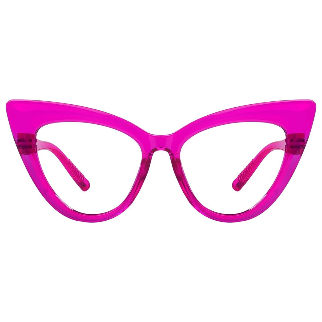 30% Blue Light Blocking Oversized Cat Eye Metalless Eyeglasses